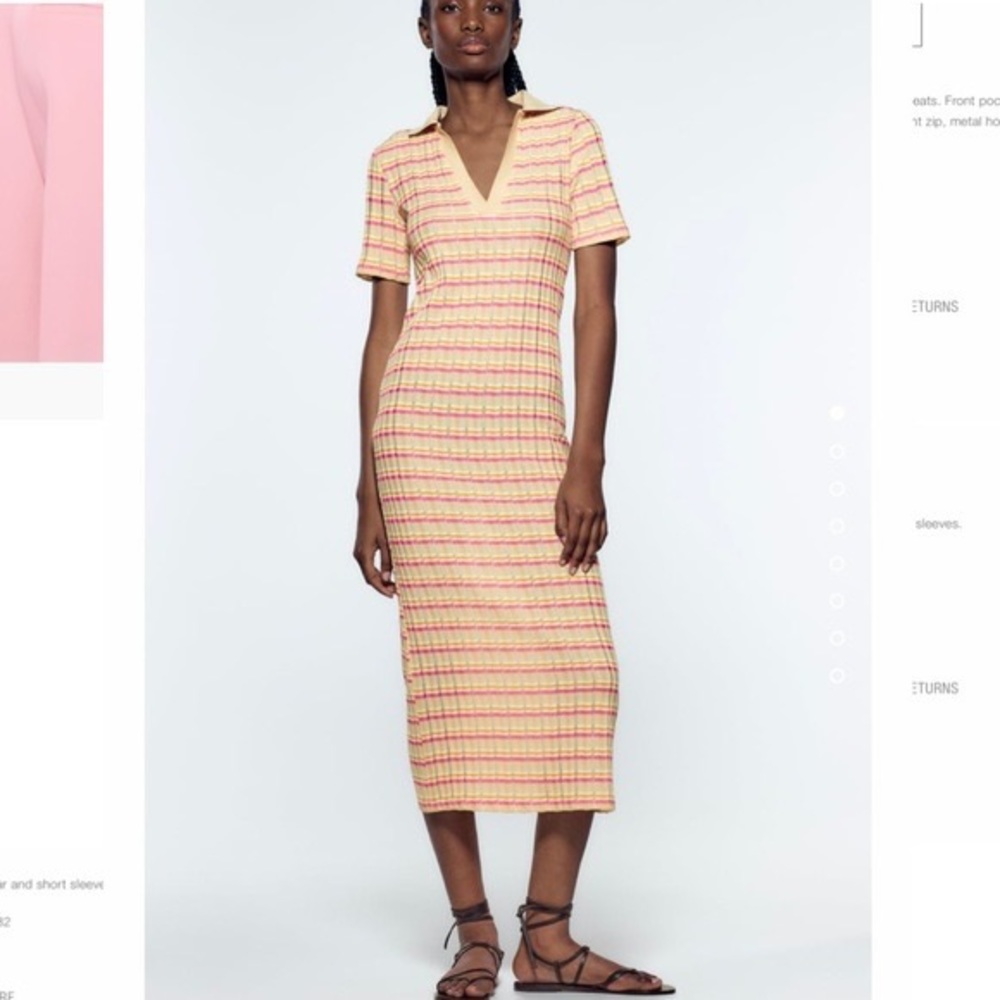Never worn Zara polo stripped dress
